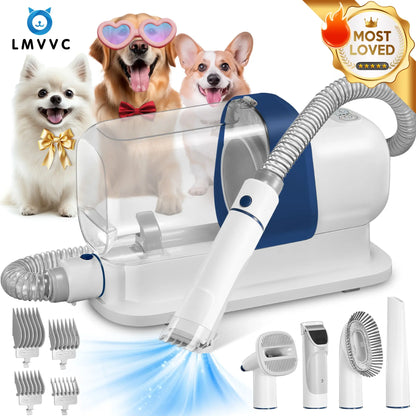 LMVVC Pet Grooming Kit with Vacuum for Dogs and Cats - Professional Grooming Tools for Poodles and Puppies