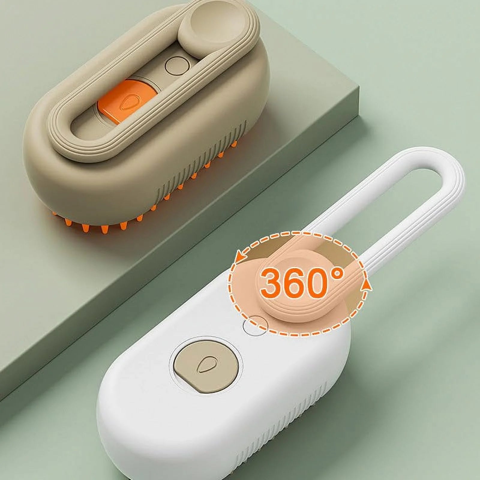 3-in-1 Self-Cleaning Cat Steam Brush for Massaging and Removing Tangled and Loose Hair (White)