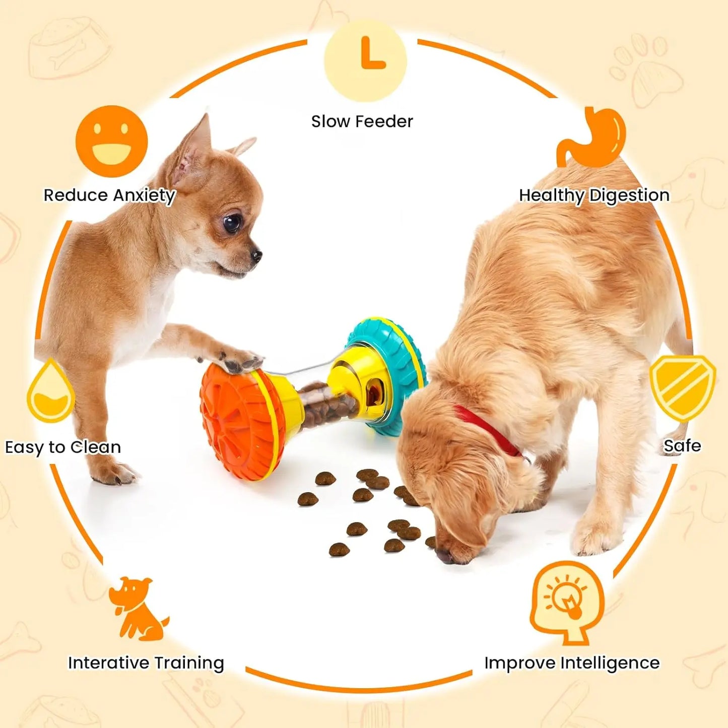 Interactive Dog Puzzle Toy for Mental Stimulation - Treat Dispensing Slow Feeder to Engage and Entertain Dogs