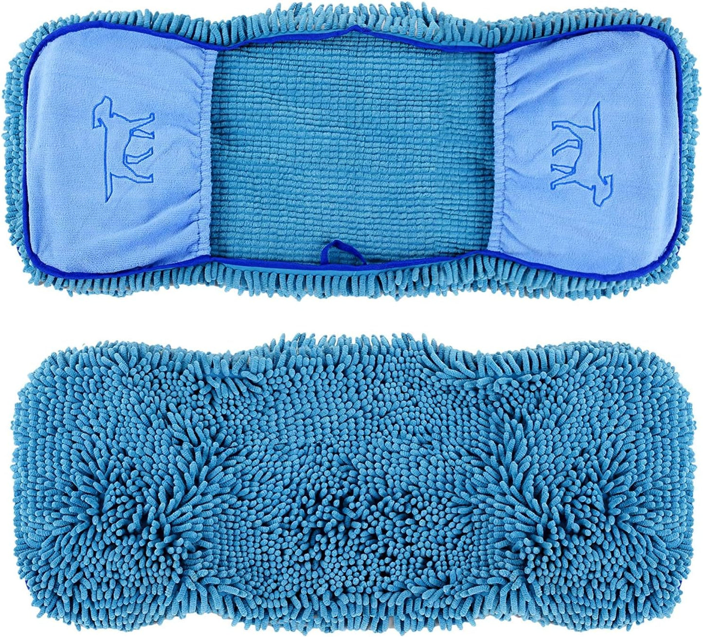 Ultra Absorbent Microfiber Dog Towel - Extra Large 35x15 Size with Comfortable Hand Pockets for All Breeds - Durable, Machine Washable, Ideal for Indoor and Outdoor Use