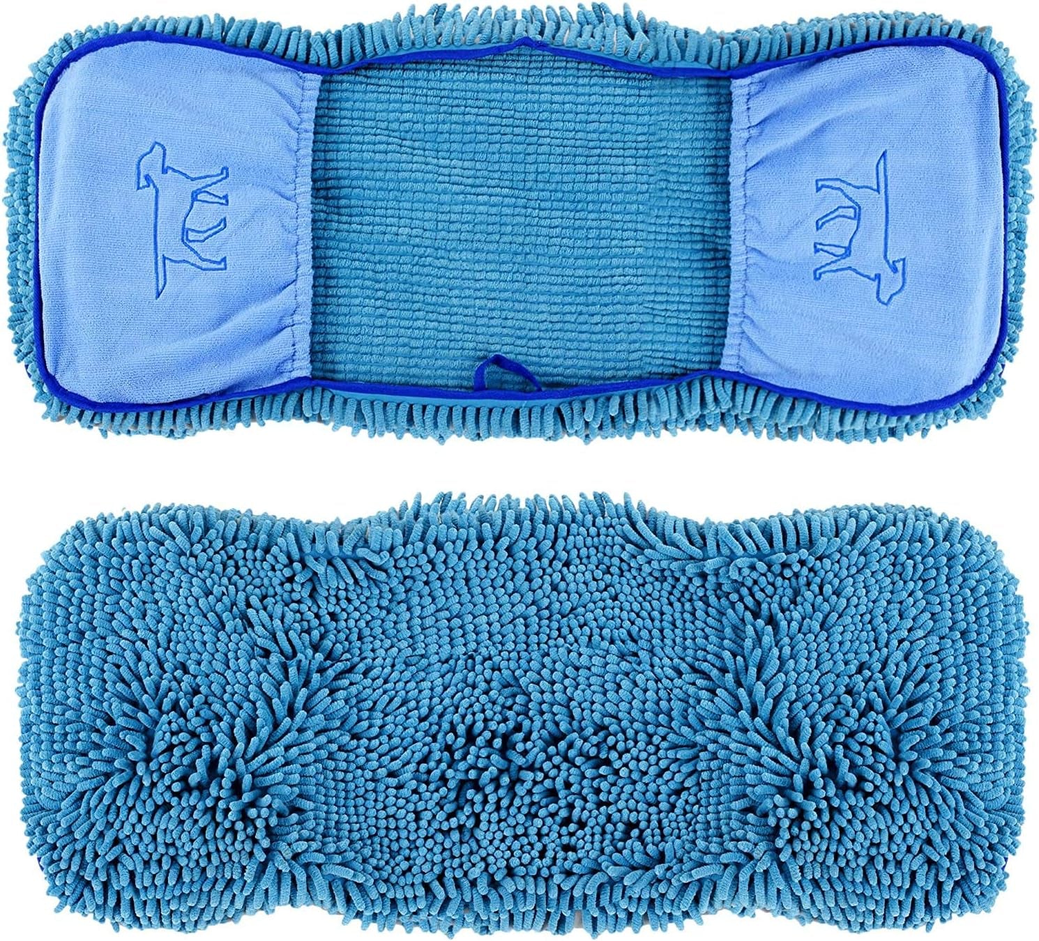 Ultra Absorbent Microfiber Dog Towel - Extra Large 35x15 Size with Comfortable Hand Pockets for All Breeds - Durable, Machine Washable, Ideal for Indoor and Outdoor Use