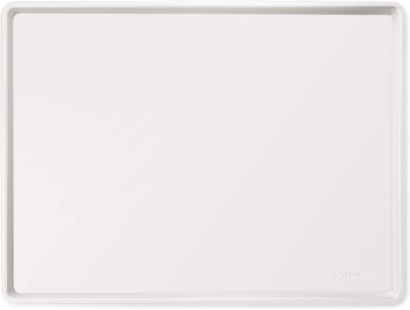 Cat Food Mat - Waterproof Silicone Feeding Tray for Small and Large Pets, Non-Slip Design, Easy to Clean (Hard Tray, Marshmallow)