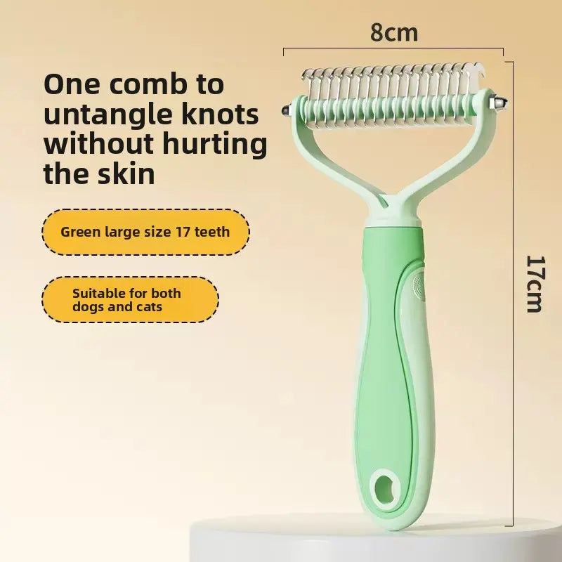 Premium Double-Sided Stainless Steel Pet Comb for Effective Grooming and Hair Removal for Cats and Dogs