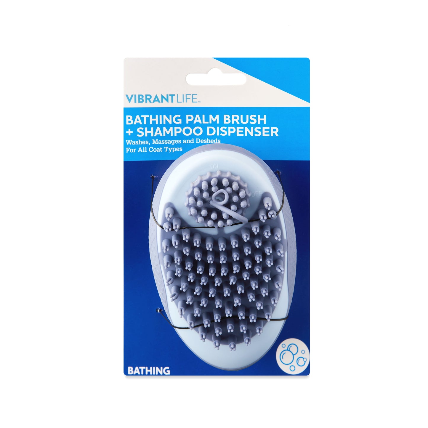 Bathing Palm Dog Brush with Integrated Shampoo Dispenser | Professional Dog Grooming Tool