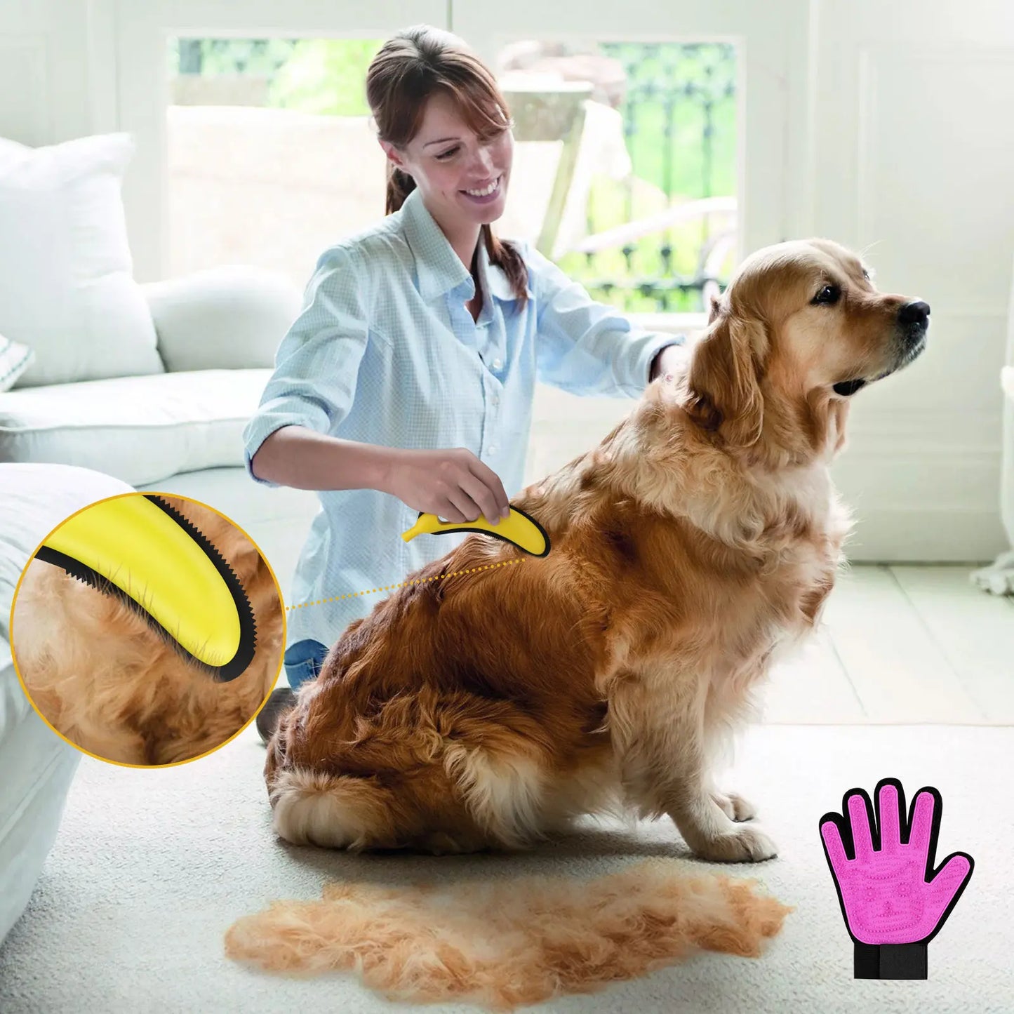 Adjustable Cat Hair Remover and Cleaning Brush with Hanging Ring, Ideal for Carpets and Floors, Perfect Valentine’s Day Gift