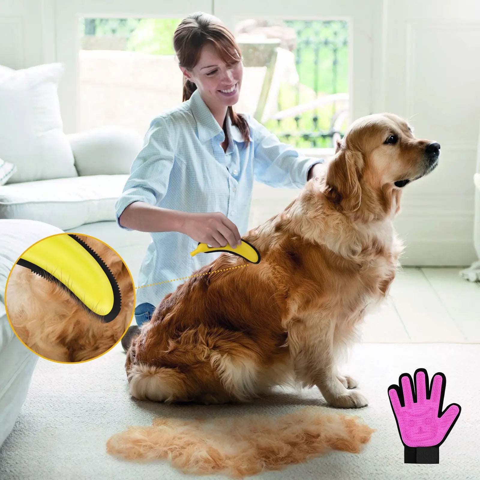 Adjustable Cat Hair Remover and Cleaning Brush with Hanging Ring, Ideal for Carpets and Floors, Perfect Valentine’s Day Gift