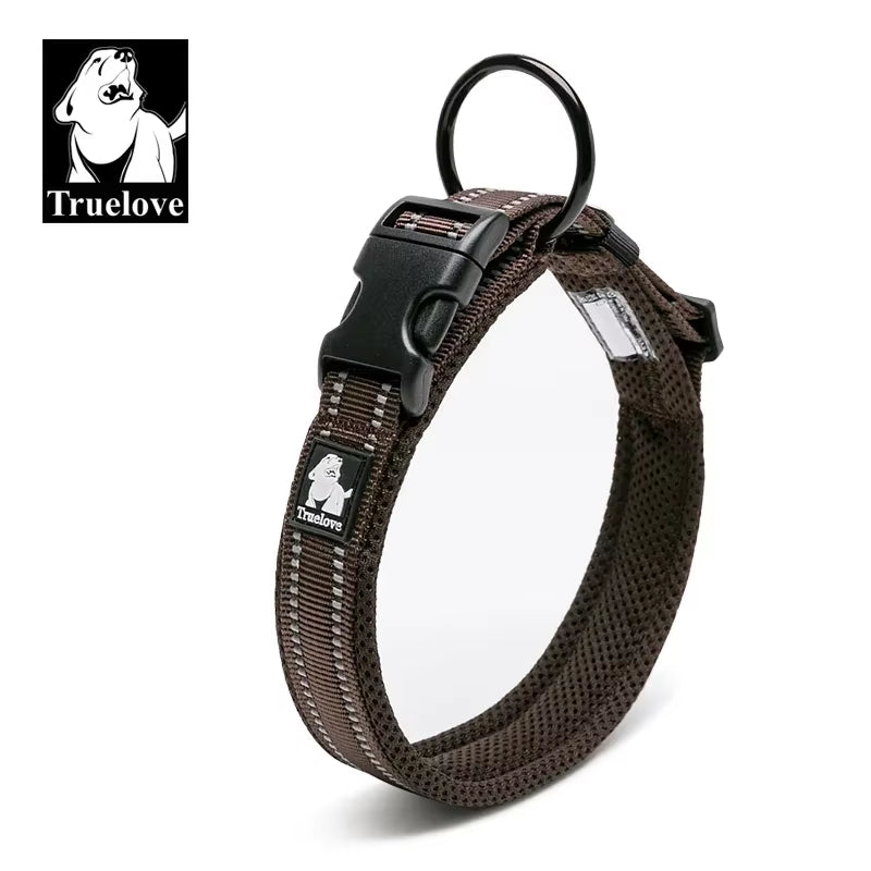 Adjustable Mesh Padded Reflective Nylon Dog Collar - Durable Heavy Duty Design for All Breeds and Weather Conditions, Available in 8 Sizes