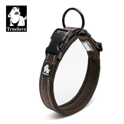 Adjustable Mesh Padded Reflective Nylon Dog Collar - Durable Heavy Duty Design for All Breeds and Weather Conditions, Available in 8 Sizes