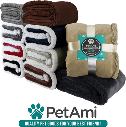 Extra Large Dog Blanket for Beds, Plush Reversible Fleece and Sherpa Furniture Protector for Large Dogs, Washable Twin Size 60x80 in Solid Dark Gray