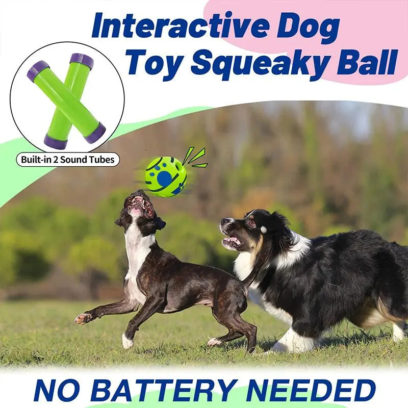 Durable Interactive Dog Toy Ball - Squeaky Wag Ball for Training and Play, Ideal Gift for Pets for Any Occasion