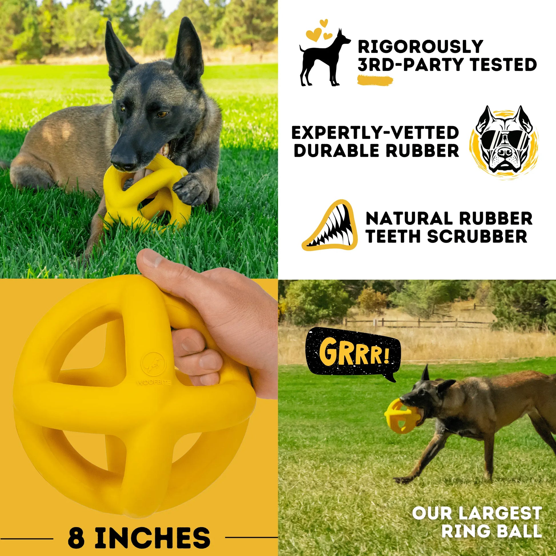 Monster K9 Giant Halo Ball – Extra-Large Indestructible Dog Ball for Powerful Chewers in Large and Extra-Large Breeds
