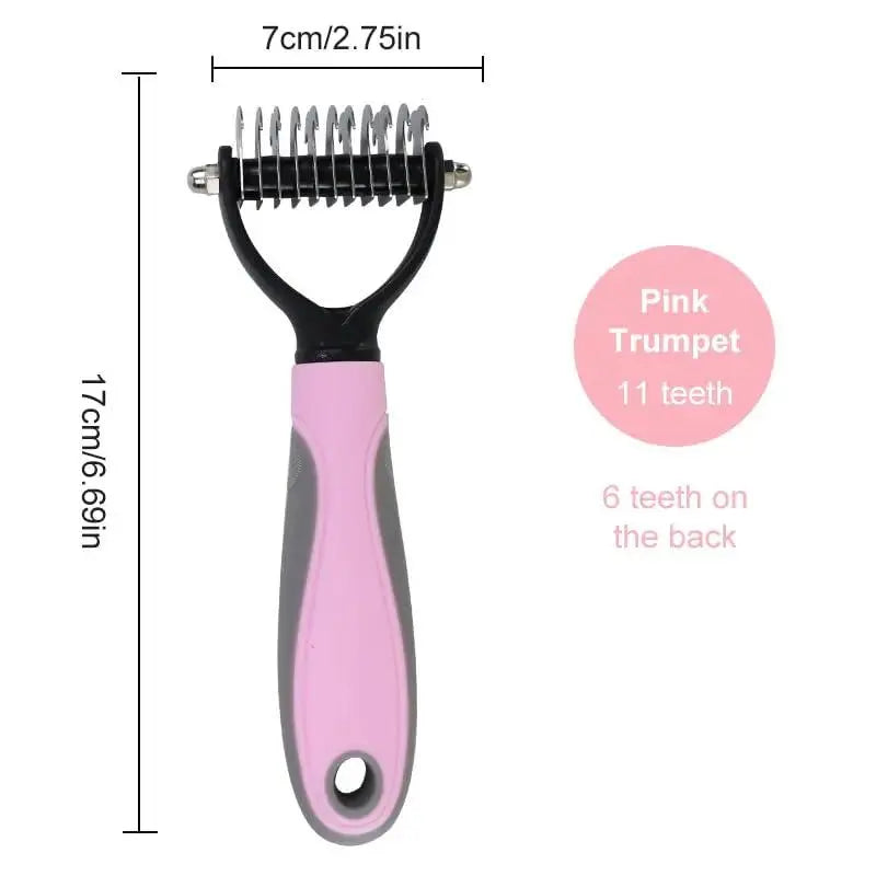 Double-Sided Dog Grooming Comb and Hair Removal Brush for Pets