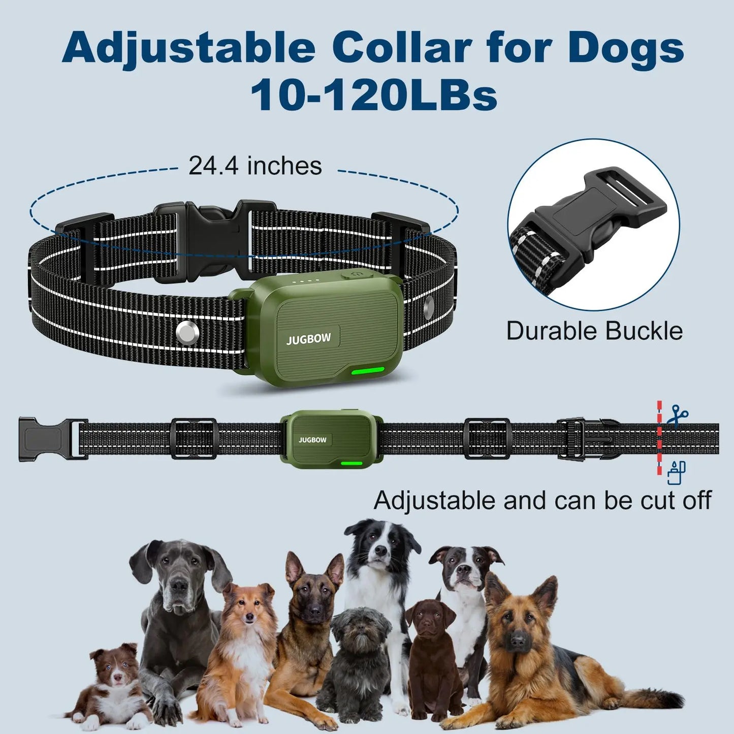 JUGBOW Remote Dog Training Collar - 4500FT Range, IPX8 Waterproof, 4 Training Modes, Rechargeable E-Collar DT61