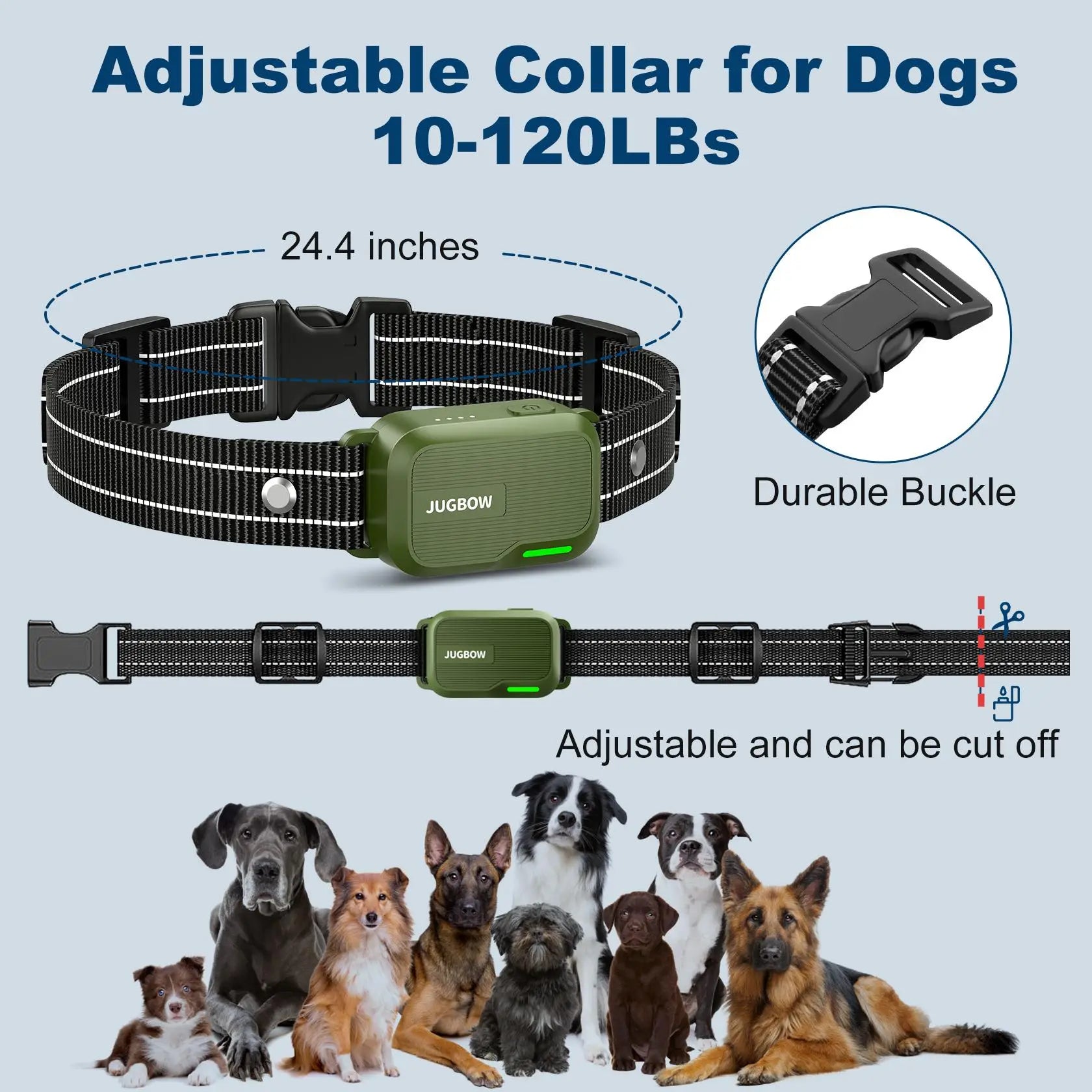 JUGBOW Remote Dog Training Collar - 4500FT Range, IPX8 Waterproof, 4 Training Modes, Rechargeable E-Collar DT61