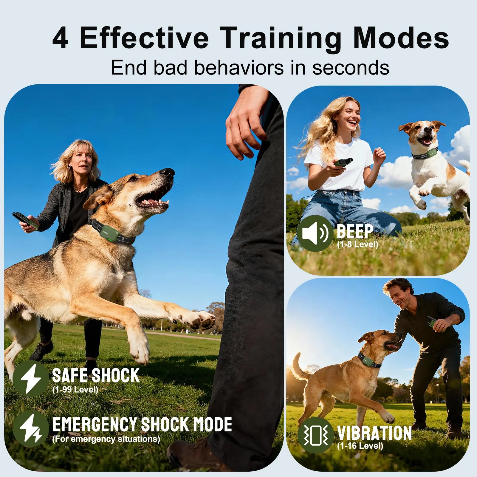 JUGBOW Remote Dog Training Collar - 4500FT Range, IPX8 Waterproof, 4 Training Modes, Rechargeable E-Collar DT61