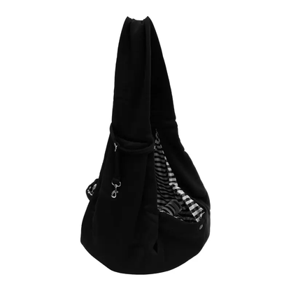 Reversible Dog Carrier Sling with Storage Pocket - Hands-Free Pet Carrier for Small Dogs and Cats, Travel Safety Harness (Black)