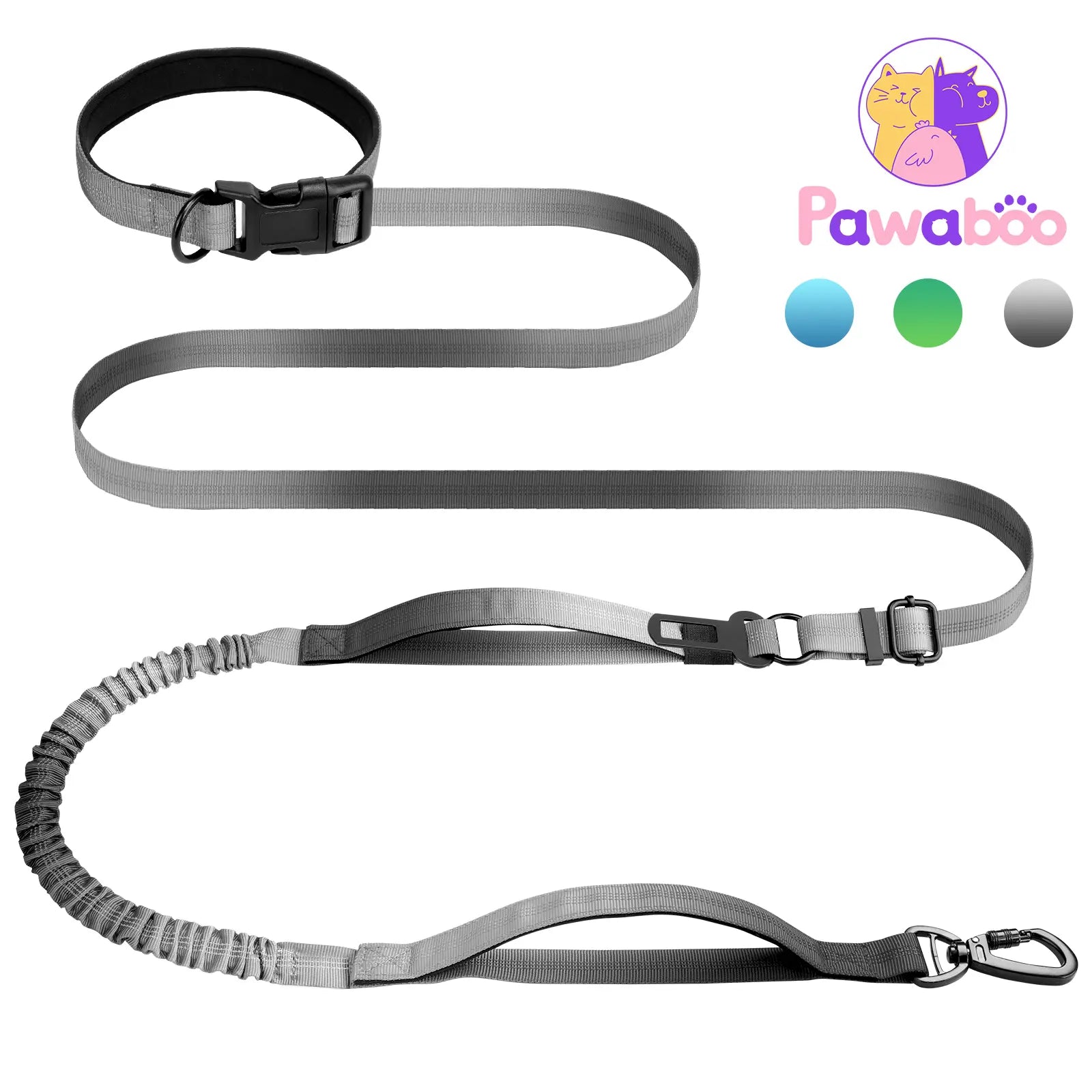 2026 Pawaboo Adjustable Hands-Free Dog Leash with Explosion-Proof Handle and Lockable Metal Clip - Ideal Gift for Dog Owners (66.87'' x 0.39'' x 0.39'')