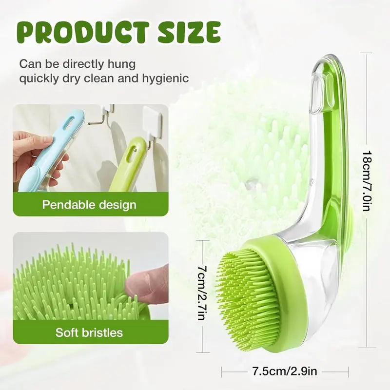 Summervibes 2-in-1 Pet Bath and Grooming Brush with Built-in Shampoo Dispenser for Effortless Bathing and Soft Massage for Dogs and Cats