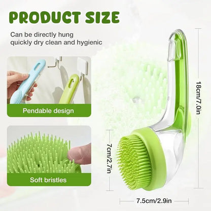 Summervibes 2-in-1 Pet Bath and Grooming Brush with Built-in Shampoo Dispenser for Effortless Bathing and Soft Massage for Dogs and Cats