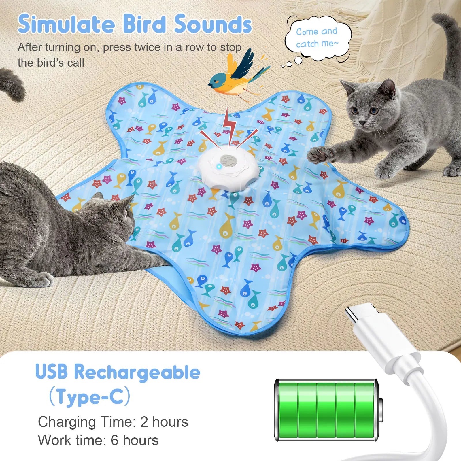 Interactive Rechargeable Feather Hunting Toy for Cats - Automatic Hide and Seek Indoor Exercise & Boredom Relief for All Breeds