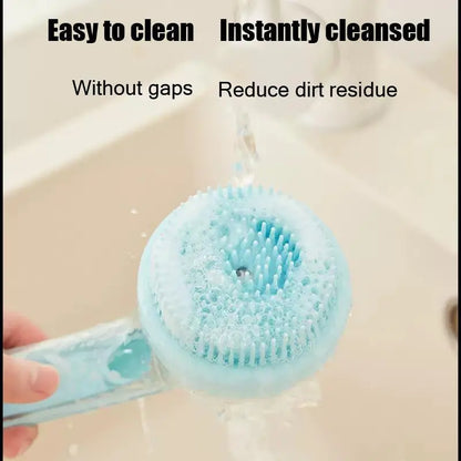 Summervibes 2-in-1 Pet Bath and Grooming Brush with Built-in Shampoo Dispenser for Effortless Bathing and Soft Massage for Dogs and Cats