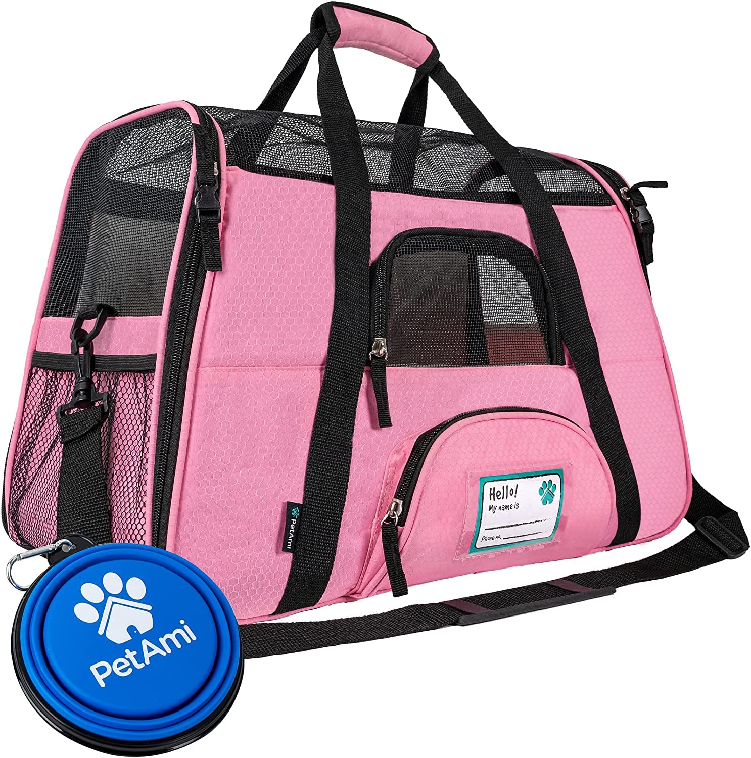Airline-Approved Soft-Sided Pet Carrier for Cats and Small Dogs, Ventilated Travel Bag for Indoor Cats and Puppies, Large Pink Design