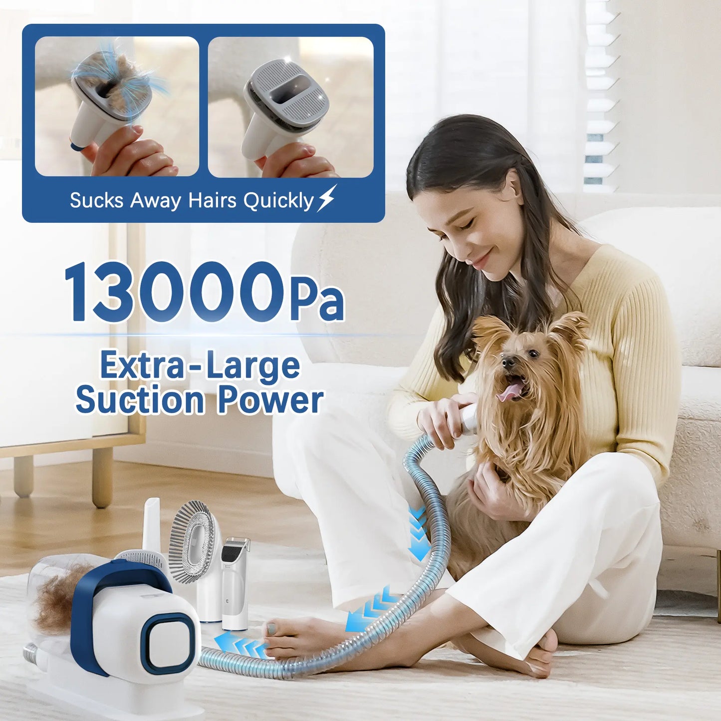 LMVVC Pet Grooming Kit with Vacuum for Dogs and Cats - Professional Grooming Tools for Poodles and Puppies