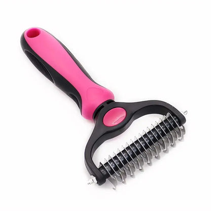 Premium Double-Sided Stainless Steel Pet Comb for Effective Grooming and Hair Removal for Cats and Dogs
