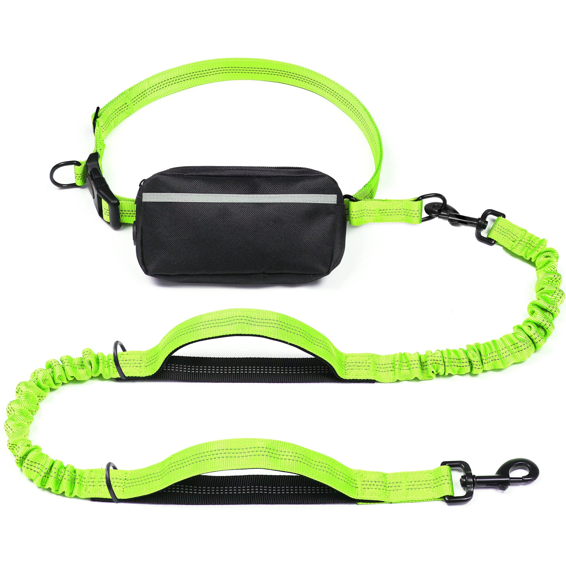 Iyoshop Hands-Free Dog Leash with Zipper Pouch, Dual Padded Handles, and Durable Bungee for Walking, Jogging, and Running