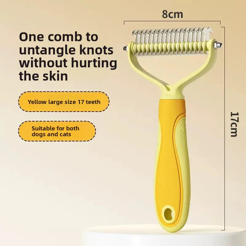 Premium Double-Sided Stainless Steel Pet Comb for Effective Grooming and Hair Removal for Cats and Dogs