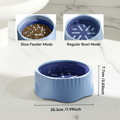 2-in-1 Slow Feeder Dog Bowl - 20.3cm Large Snowflake Maze Puzzle Bowl for Fast Eaters, Features Removable Insert, Dual Feed Modes, Durable Design, Easy to Clean, Promotes Healthy Digestion, Suitable for Cats and Dogs