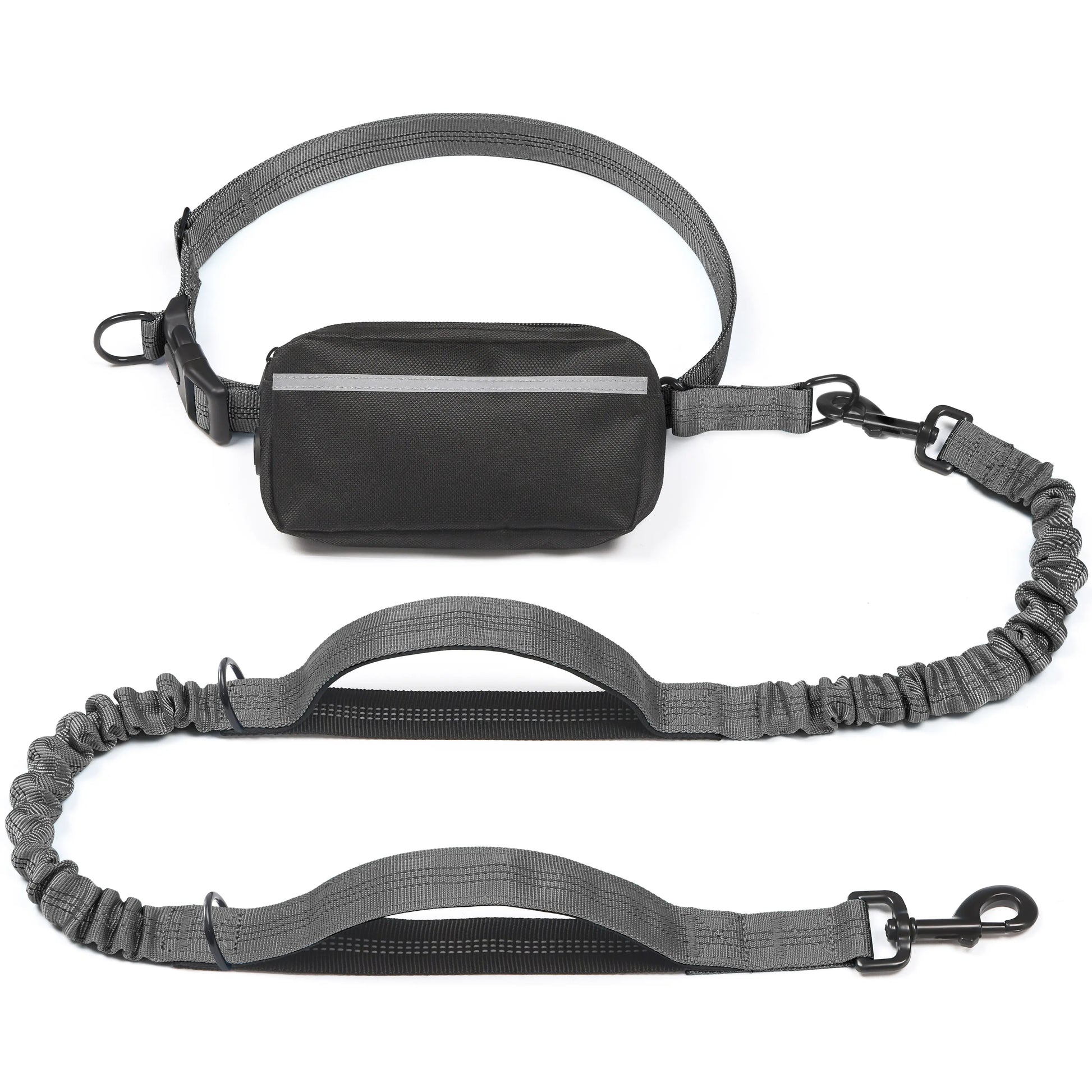 Iyoshop Hands-Free Dog Leash with Zipper Pouch, Dual Padded Handles, and Durable Bungee for Walking, Jogging, and Running