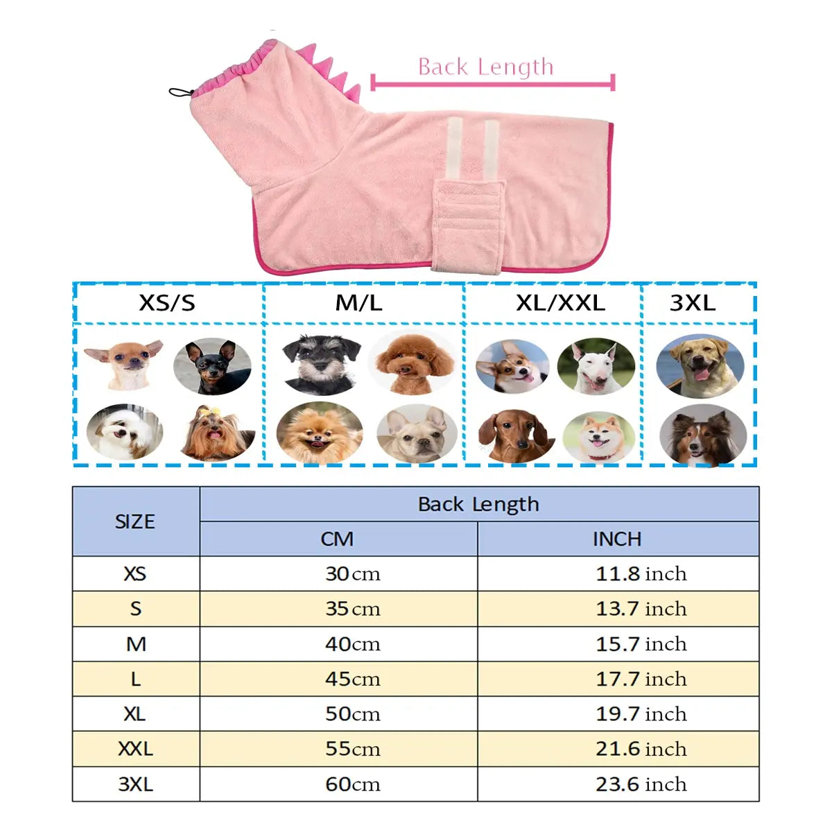 Quick-Dry Dog Bathrobe and Towel Set - Adjustable Microfiber Robe with Drying Gloves for Cold Weather and Beach Grooming