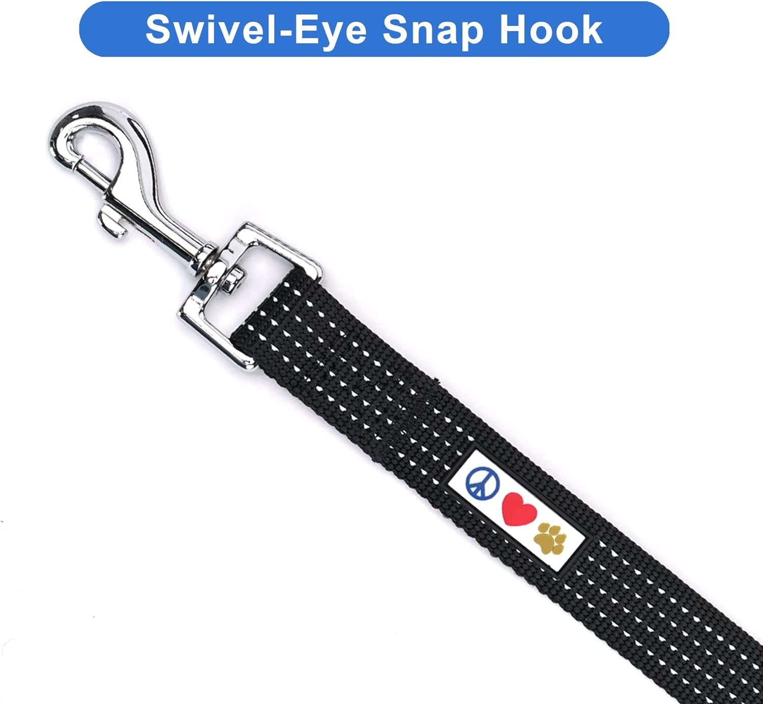 Reflective Lightweight 6 Ft Black Dog Leash for Small Dogs and Puppies - Durable Design