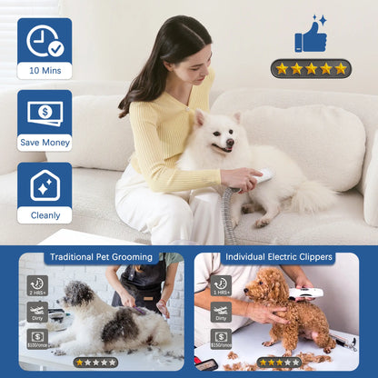 LMVVC Pet Grooming Kit with Vacuum for Dogs and Cats - Professional Grooming Tools for Poodles and Puppies