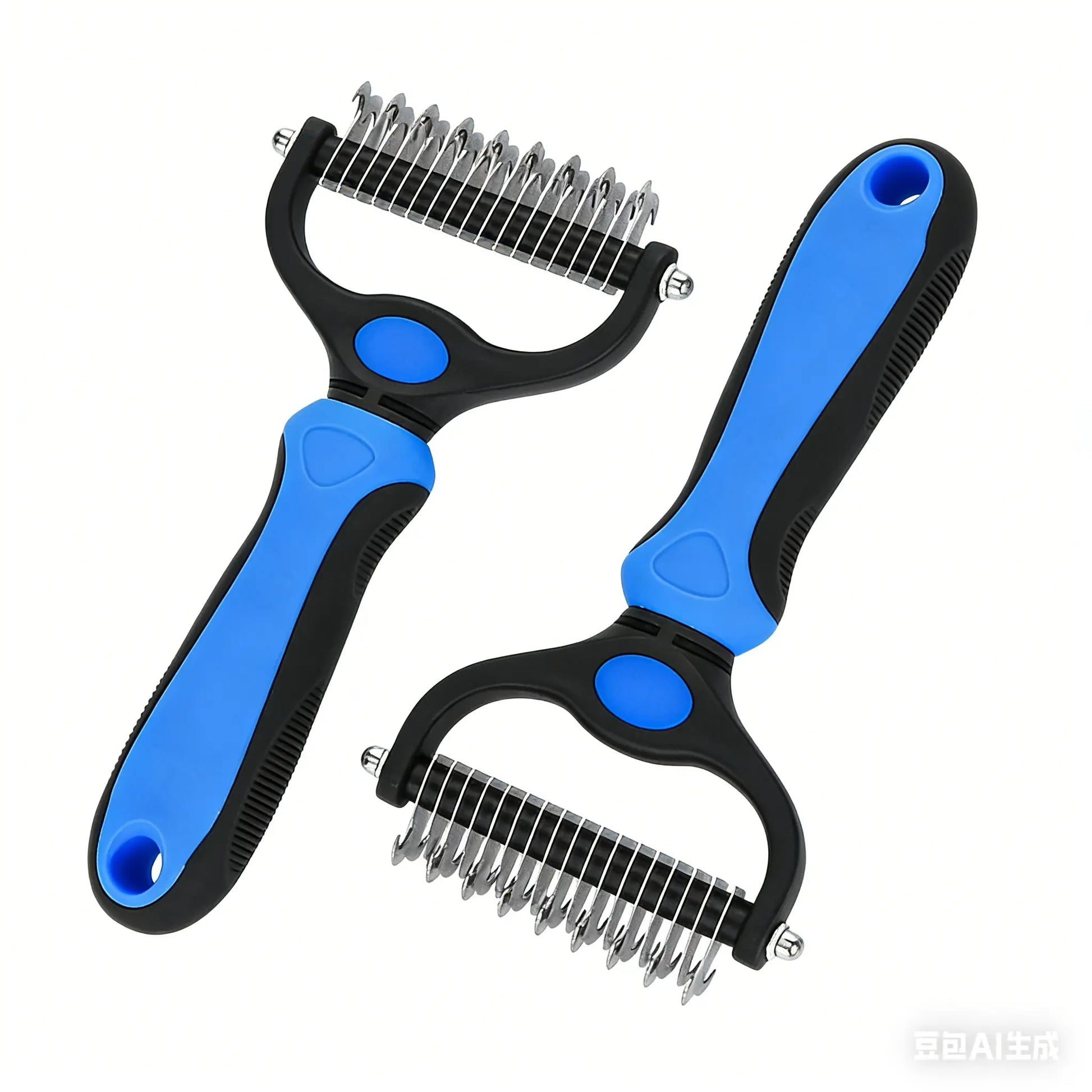 Pain-Free Dematting Undercoat Rake for Pets - Double-Sided Shedding Brush and Tangle Remover Tool for Dogs and Cats, Reduces Loose Hair and Mats Effortlessly