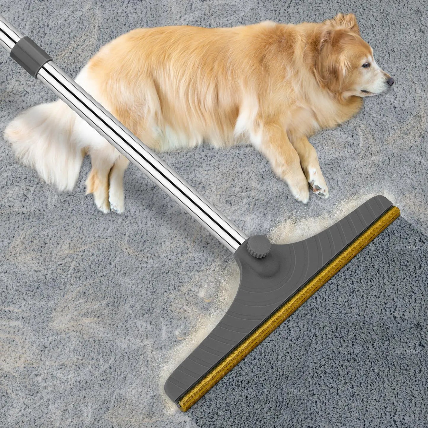 Adjustable Cat Hair Remover and Cleaning Brush with Hanging Ring, Ideal for Carpets and Floors, Perfect Valentine’s Day Gift