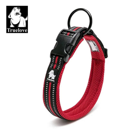Adjustable Mesh Padded Reflective Nylon Dog Collar - Durable Heavy Duty Design for All Breeds and Weather Conditions, Available in 8 Sizes