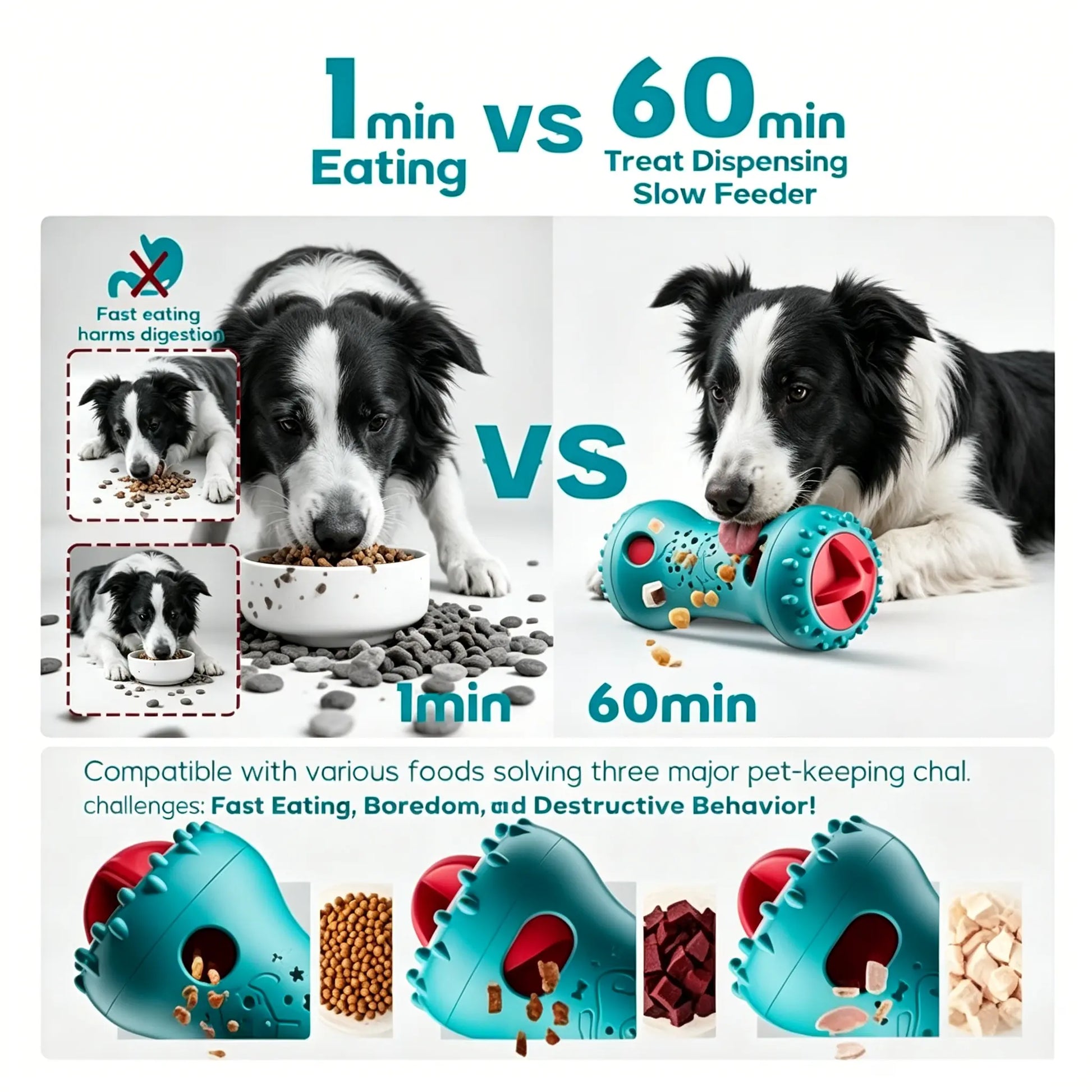 WXAT Interactive Treat Dispensing Puzzle Toy for Dogs - Enrichment and IQ Training for Puppies, Cats, and Dogs