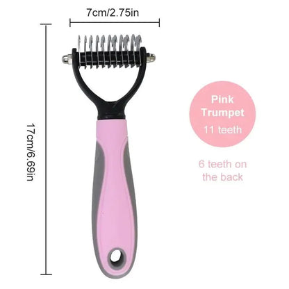 Double-Sided Dog Grooming Comb and Hair Removal Brush for Pets