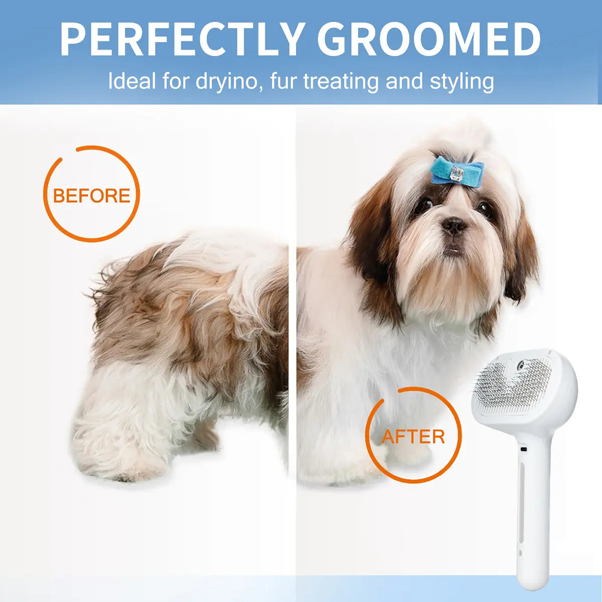 Catpick Pet Spray Hair Removal Comb with Odor Removal Function - Grooming Brush for Cats and Dogs