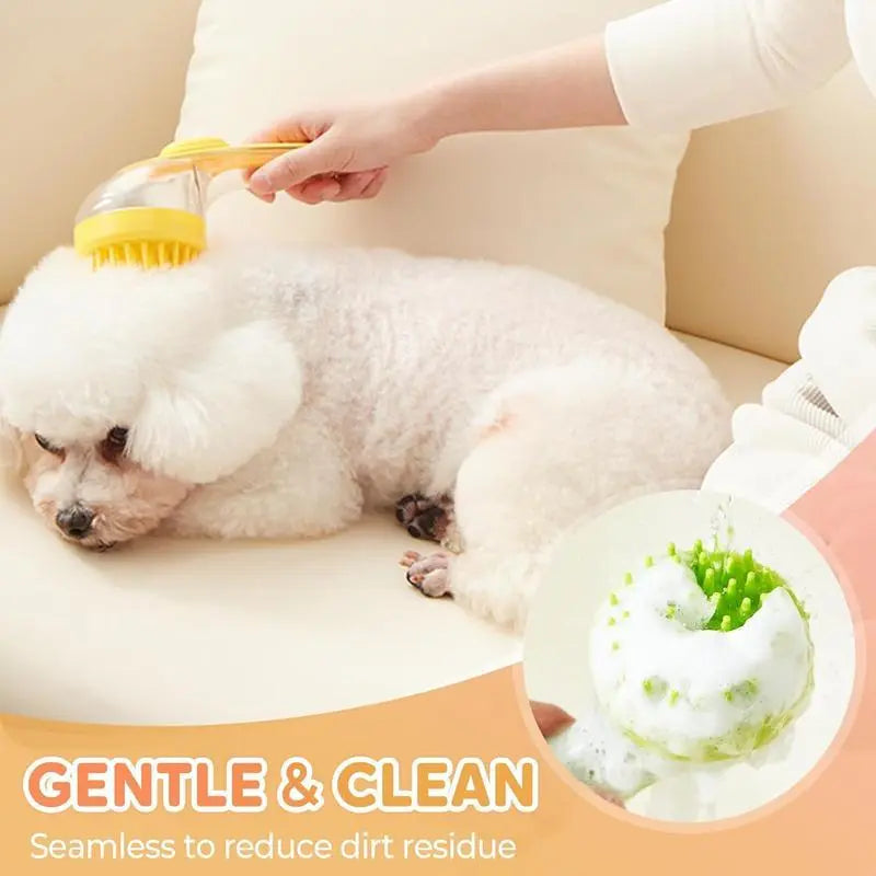 Summervibes 2-in-1 Pet Bath and Grooming Brush with Built-in Shampoo Dispenser for Effortless Bathing and Soft Massage for Dogs and Cats