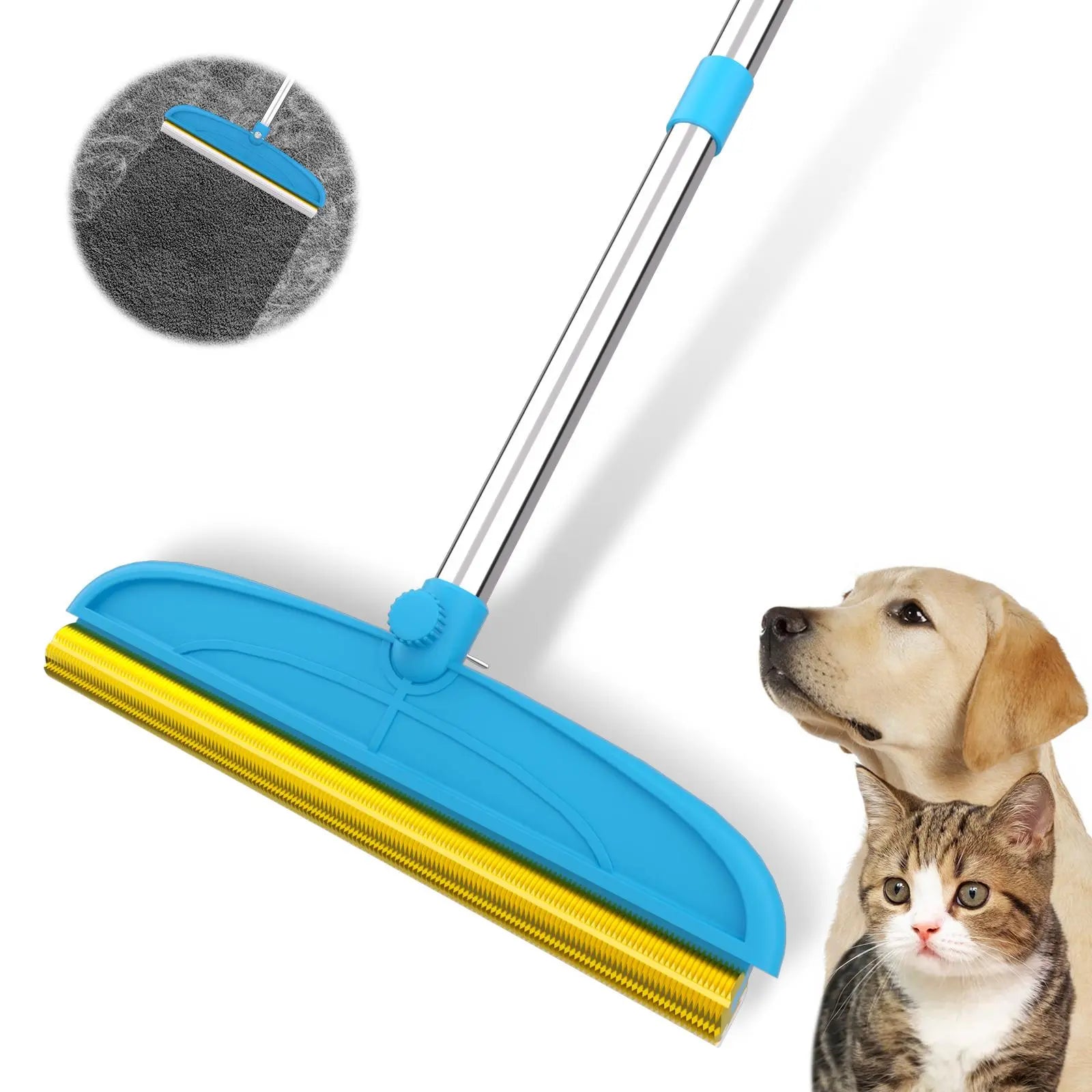 Adjustable Cat Hair Remover and Cleaning Brush with Hanging Ring, Ideal for Carpets and Floors, Perfect Valentine’s Day Gift