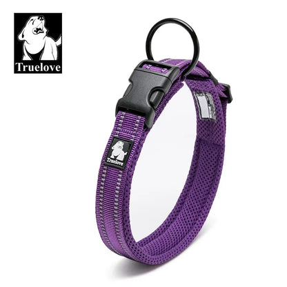 Adjustable Mesh Padded Reflective Nylon Dog Collar - Durable Heavy Duty Design for All Breeds and Weather Conditions, Available in 8 Sizes
