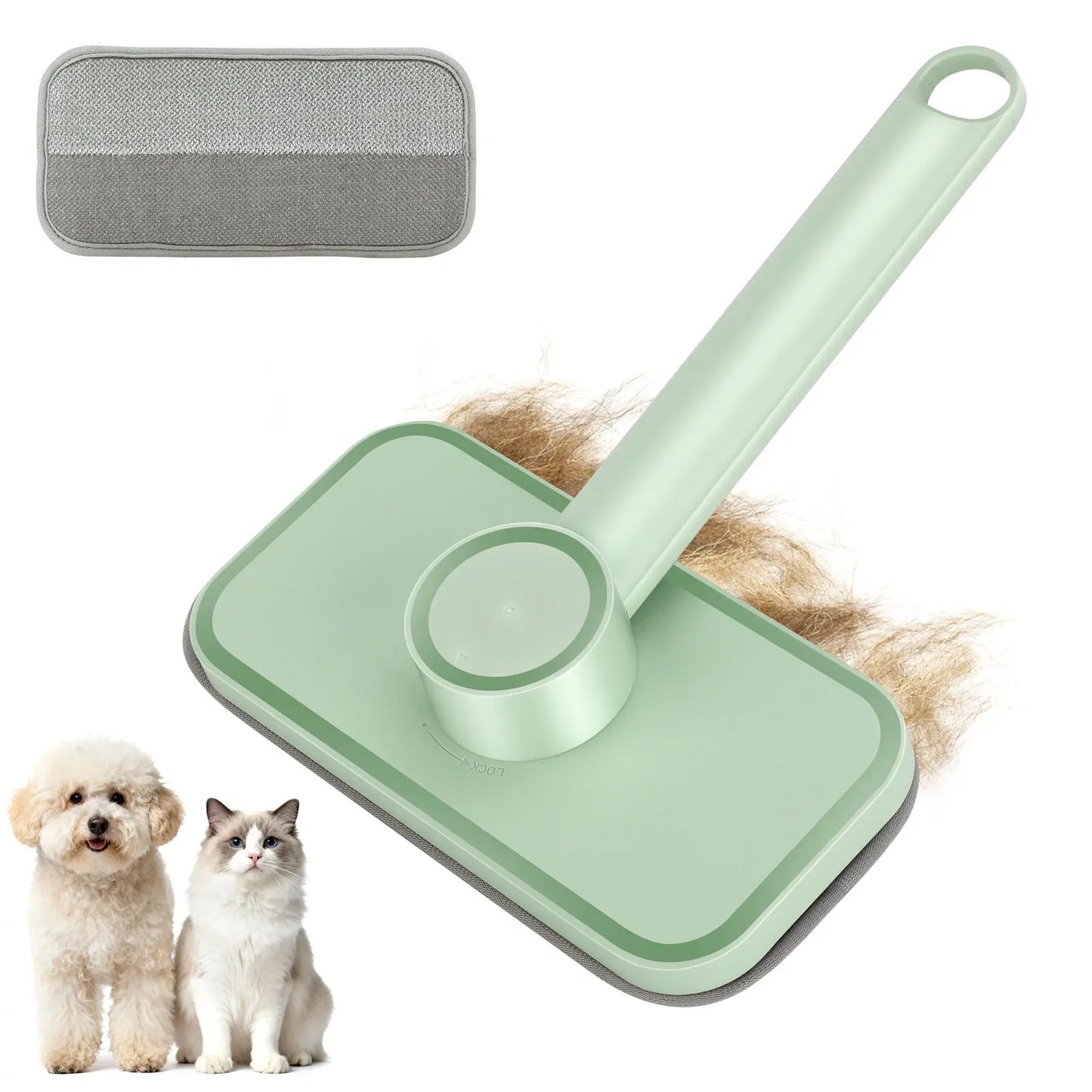 Adjustable Cat Hair Remover and Cleaning Brush with Hanging Ring, Ideal for Carpets and Floors, Perfect Valentine’s Day Gift