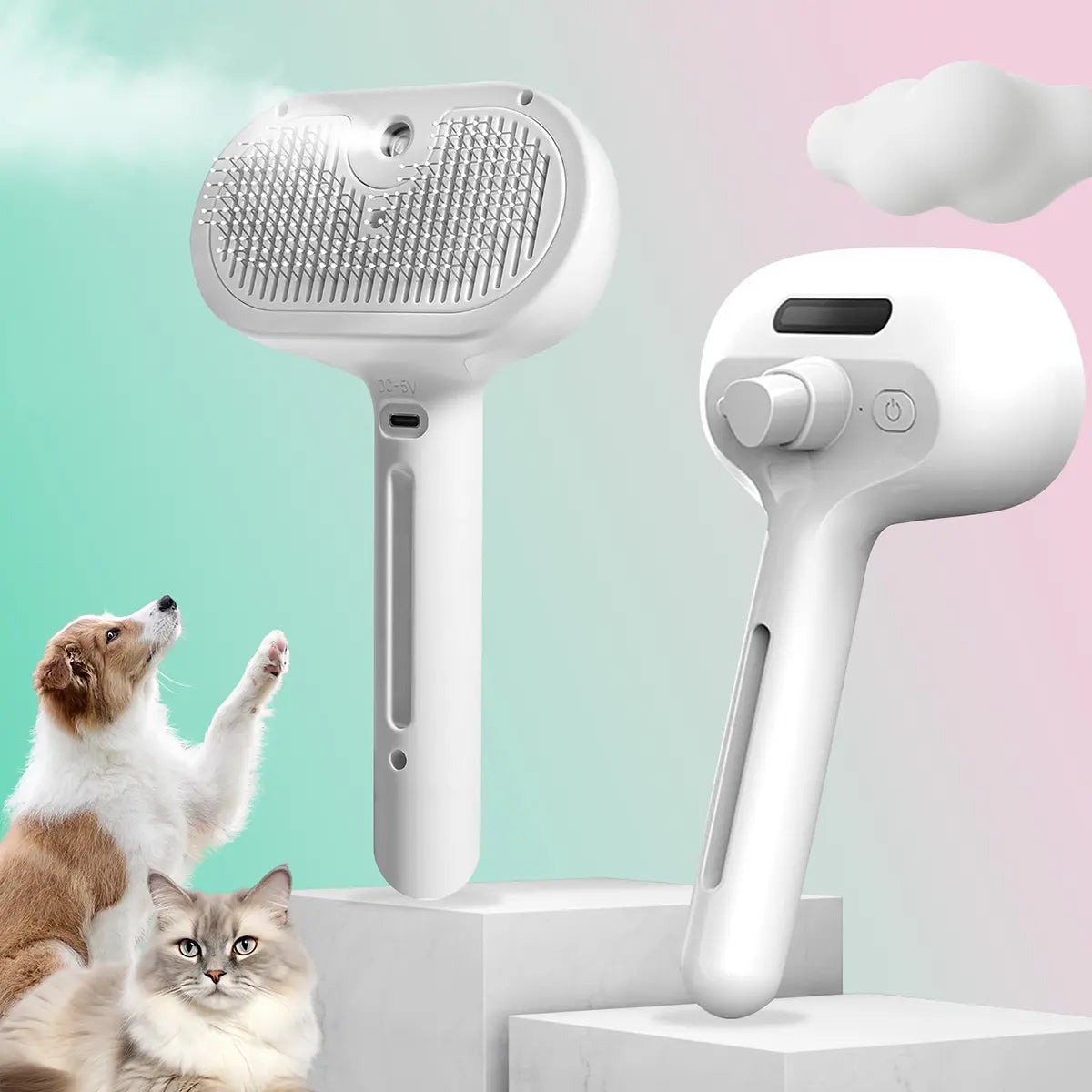 Catpick Pet Spray Hair Removal Comb with Odor Removal Function - Grooming Brush for Cats and Dogs