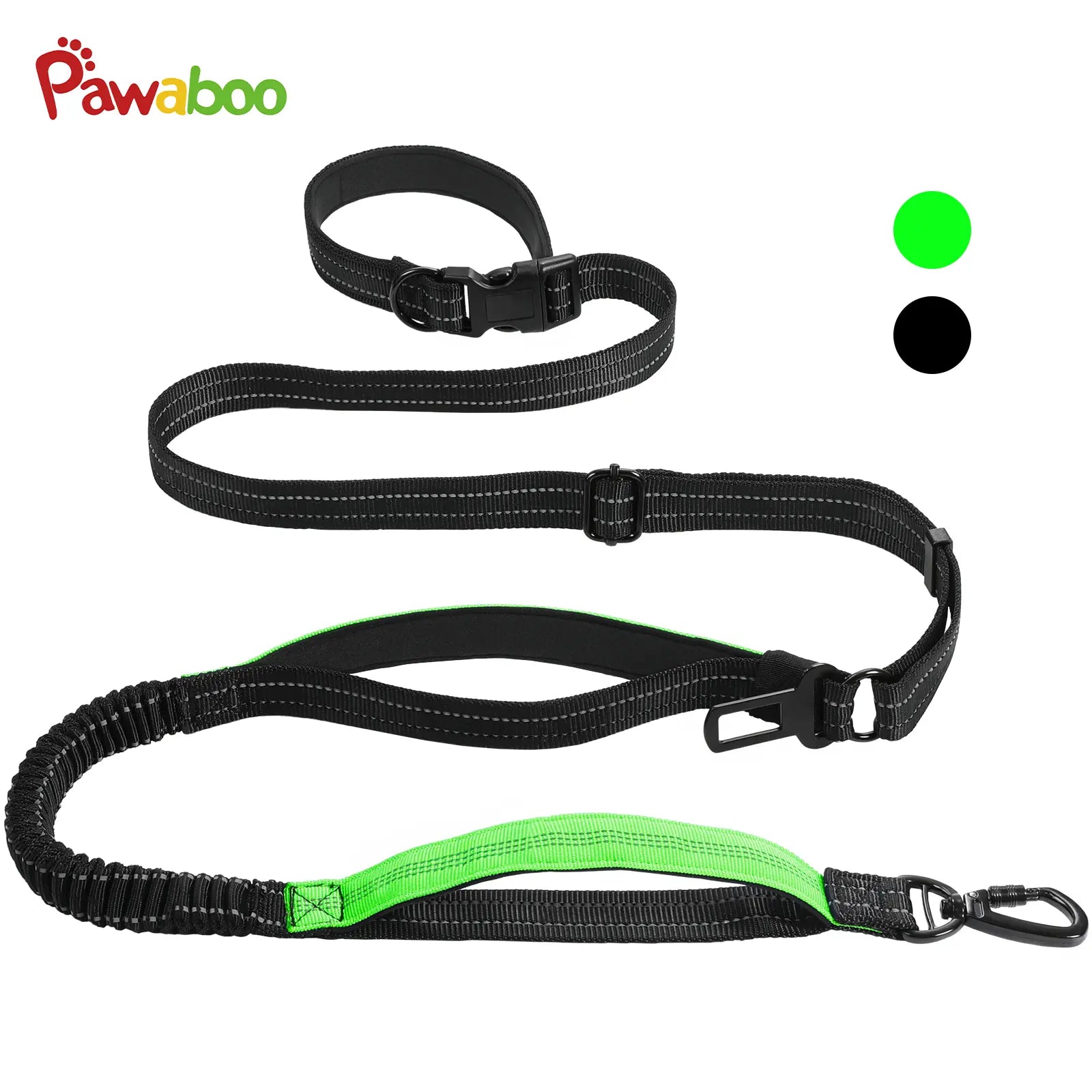 2026 Pawaboo Adjustable Hands-Free Dog Leash with Explosion-Proof Handle and Lockable Metal Clip - Ideal Gift for Dog Owners (66.87'' x 0.39'' x 0.39'')