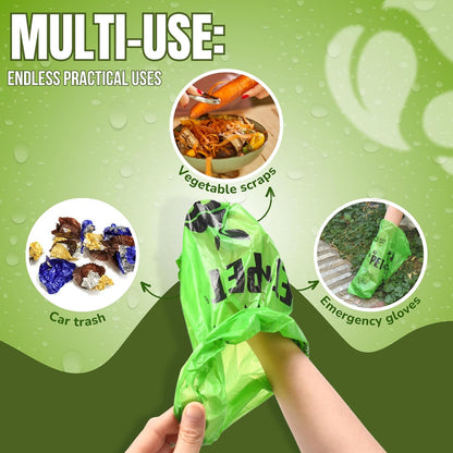 Eco-Friendly Dog Waste Bags, 41% Plant-Based, USDA Certified, Leak-Proof Refill Rolls for Dogs and Cats (1080 Count, Unscented, Green)