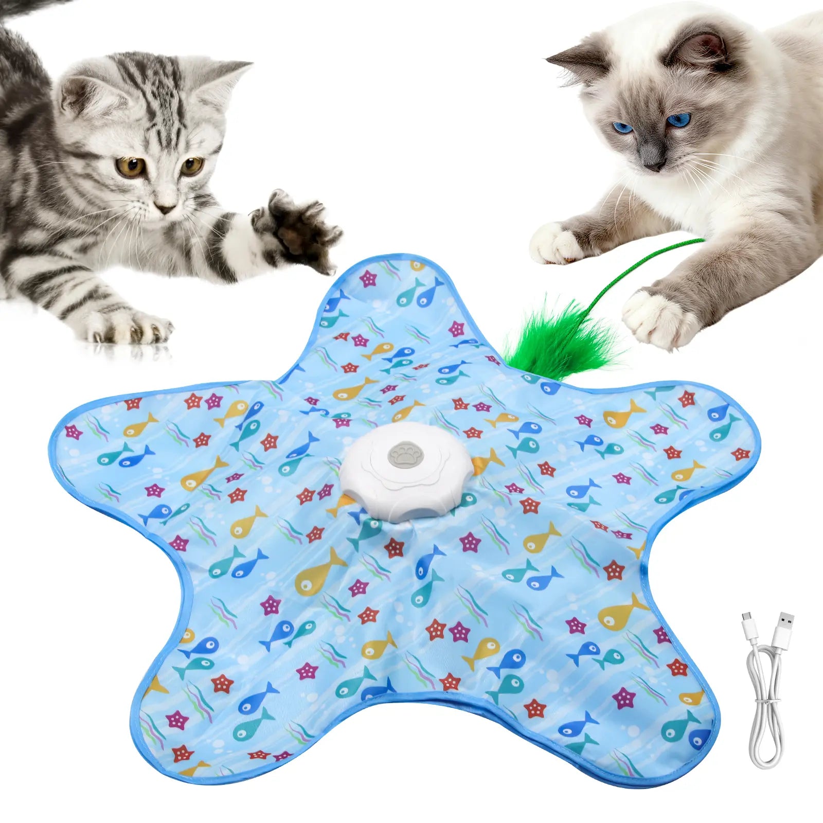 Interactive Rechargeable Feather Hunting Toy for Cats - Automatic Hide and Seek Indoor Exercise & Boredom Relief for All Breeds