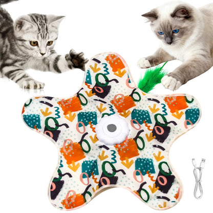 Interactive Rechargeable Feather Hunting Toy for Cats - Automatic Hide and Seek Indoor Exercise & Boredom Relief for All Breeds